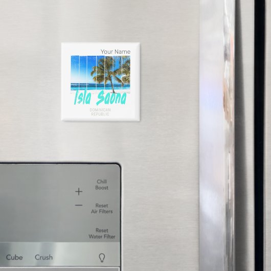 イスラサオナドミニカ共和国ビーチヴィンテージデザイン マグネット (インサイチュ (冷蔵庫))