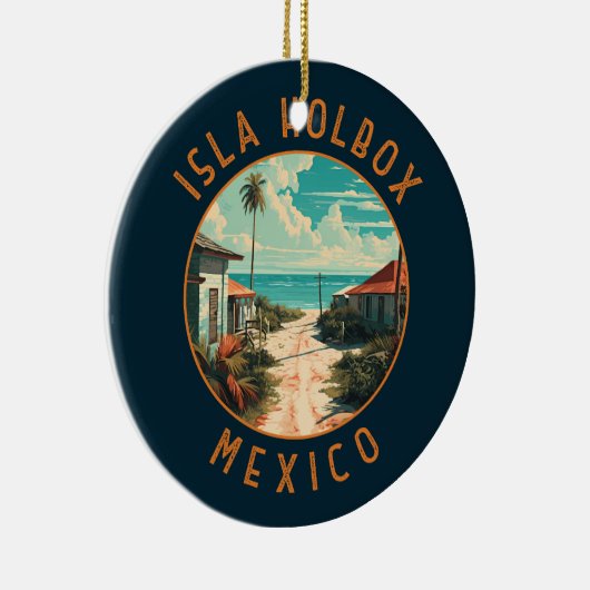 イスラホルボックスメキシコトラベルアートヴィンテージ セラミックオーナメント (右)