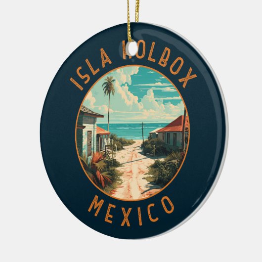 イスラホルボックスメキシコトラベルアートヴィンテージ セラミックオーナメント (左)