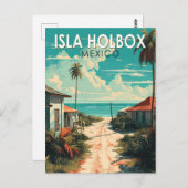 イスラホルボックスメキシコトラベルアートヴィンテージ ポストカード (正面/裏面)