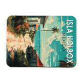 イスラホルボックスメキシコトラベルアートヴィンテージ マグネット (横)