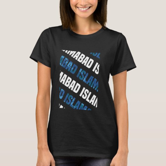 イスラマバード迷彩柄パターンブルーカモフラージュ Tシャツ (正面)