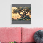 イスラムの壁芸術 – クルアーンの詩とオリーブの木 キャンバスプリント (インサイチュ (リビング))