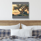 イスラムの壁芸術 – クルアーンの詩とオリーブの木 キャンバスプリント (インサイチュ (寝室))
