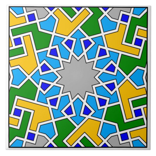 イスラムの幾何学模様のタイル タイル (正面)