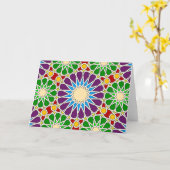 イスラムの幾何学模様カード カード (黄色い花)