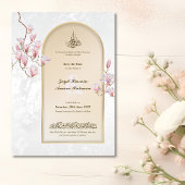 イスラムの日付を保存 – 水色マグノリアアーチ セーブザデート