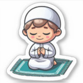 イスラムやる気を起こさせる教徒の子供の少年のためのイスラム祈りの言葉 シール (正面)
