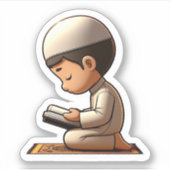 イスラムやる気を起こさせる教徒の子供の少年のためのイスラム祈りの言葉 シール (正面)
