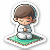 イスラムやる気を起こさせる教徒の子供の少年のためのイスラム祈りの言葉 シール (正面)