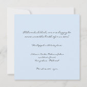 イスラムアキカベビーフォト誕生ビスミラ招待状 招待状 (裏面)