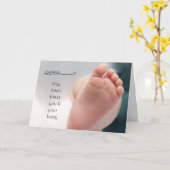 イスラムアキカ誕生祝いベビー足写真 カード (黄色い花)