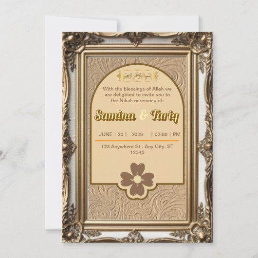 イスラムアートニカムスリム結婚式招待状 招待状 (正面)