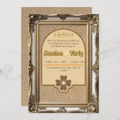 イスラムアートニカムスリム結婚式招待状 招待状 (正面/裏面)