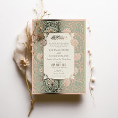 イスラムアールヌーボーゴールドフォイル結婚アクセント 箔招待状