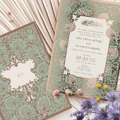 イスラムアールヌーボーゴールドフォイル結婚アクセント 箔招待状