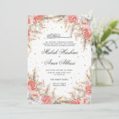 イスラムエレガント教徒のフローラと葉結婚葉 招待状 (スタンド正面)