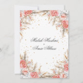 イスラムエレガント教徒のフローラと葉結婚葉 招待状 (裏面)