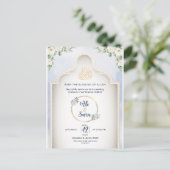 イスラムエレガント結婚式招待状ムスリム招待状 ポストカード (スタンド正面)