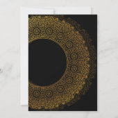 イスラムゴールドオーナメント付きラグジュアリー招待状 招待状 (裏面)