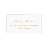 イスラムスリムホワイトRSVP差出人住所 ラベル (正面)