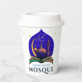 イスラムセンター コーヒーカップ - モスクとクレセントナイト 紙コップ (裏面)