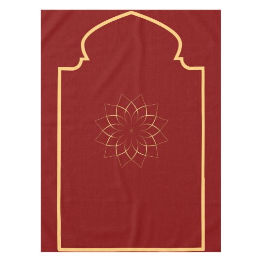 イスラムデザイン神聖ムスリム祈りの言葉ラグ テーブルクロス (正面)