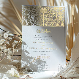イスラムビクトリアン融合結婚式招待状 箔招待状