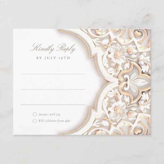 イスラムフローラエレガンスRSVPカード エンクロージャーカード (正面)
