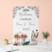 イスラムフローラピンクニッカ徴候。 アクリルサイン (ウェディング)