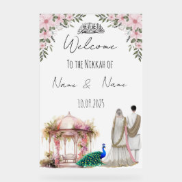 イスラムフローラピンクニッカ徴候。 アクリルサイン