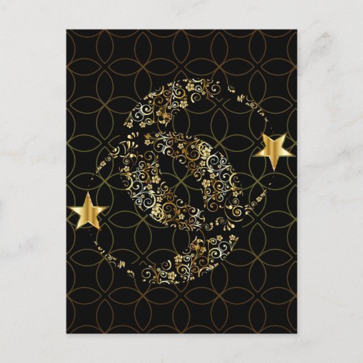 イスラムフローラムーン&スター ポストカード (正面)