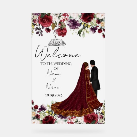 イスラムフローラ結婚アクリル徴候 アクリルサイン (正面)
