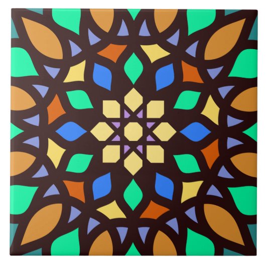 イスラムモザイク幾何学模様タイル タイル (正面)