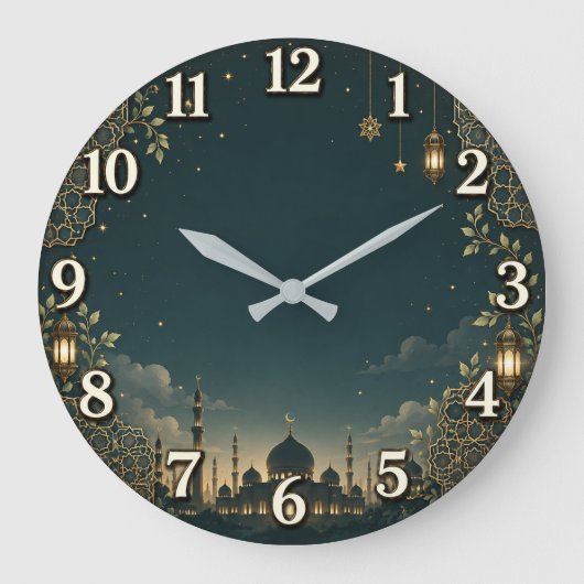 イスラムモスク壁時計 | ラマダンの夜 ラージ壁時計 (正面)