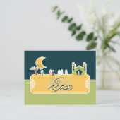 イスラムラマダンモスク書道葉書 ポストカード (スタンド正面)