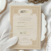 イスラムレースエレガントモチーフ結婚式招待状 箔招待状