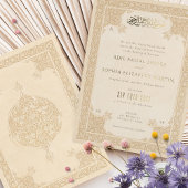 イスラムレースエレガントモチーフ結婚式招待状 箔招待状