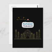 イスラム三日月ラマダンカレムのタイポグラフィ芸術 ポストカード (正面/裏面)