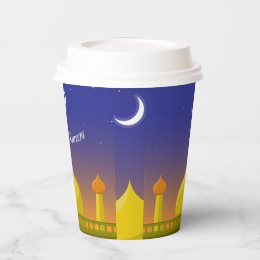 イスラム三日月ラマダンカレムのタイポグラフィ芸術 紙コップ (左)