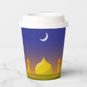 イスラム三日月ラマダンカレムのタイポグラフィ芸術 紙コップ (裏面)