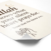 イスラム壁ポスター – 静か祈りの言葉引用文 フォトプリント            (角)