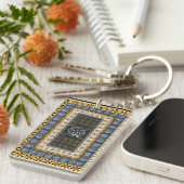 イスラム壁画 アッラーの名のカリグラフィー 幾何学模様 キーホルダー (正面右)