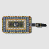 イスラム壁画 アッラーの名のカリグラフィー 幾何学模様 ラゲッジタグ (正面横)