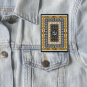 イスラム壁画 アッラーの名のカリグラフィー 幾何学模様 缶バッジ (インサイチュ)