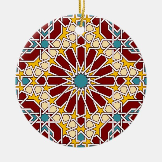 イスラム幾何学パターンオーナメント セラミックオーナメント (正面)