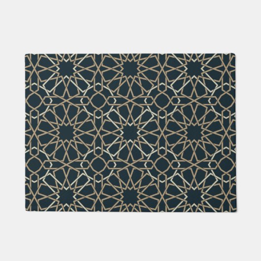 イスラム幾何学パターンデザイン抽象芸術 ドアマット (正面)