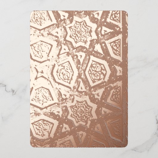 イスラム幾何学パターン 箔招待状 (正面)