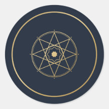 イスラム幾何学メダリオン ネイビーゴールド ステッカー