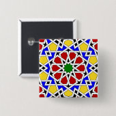 イスラム幾何学模様ボタン 缶バッジ (正面&裏面)
